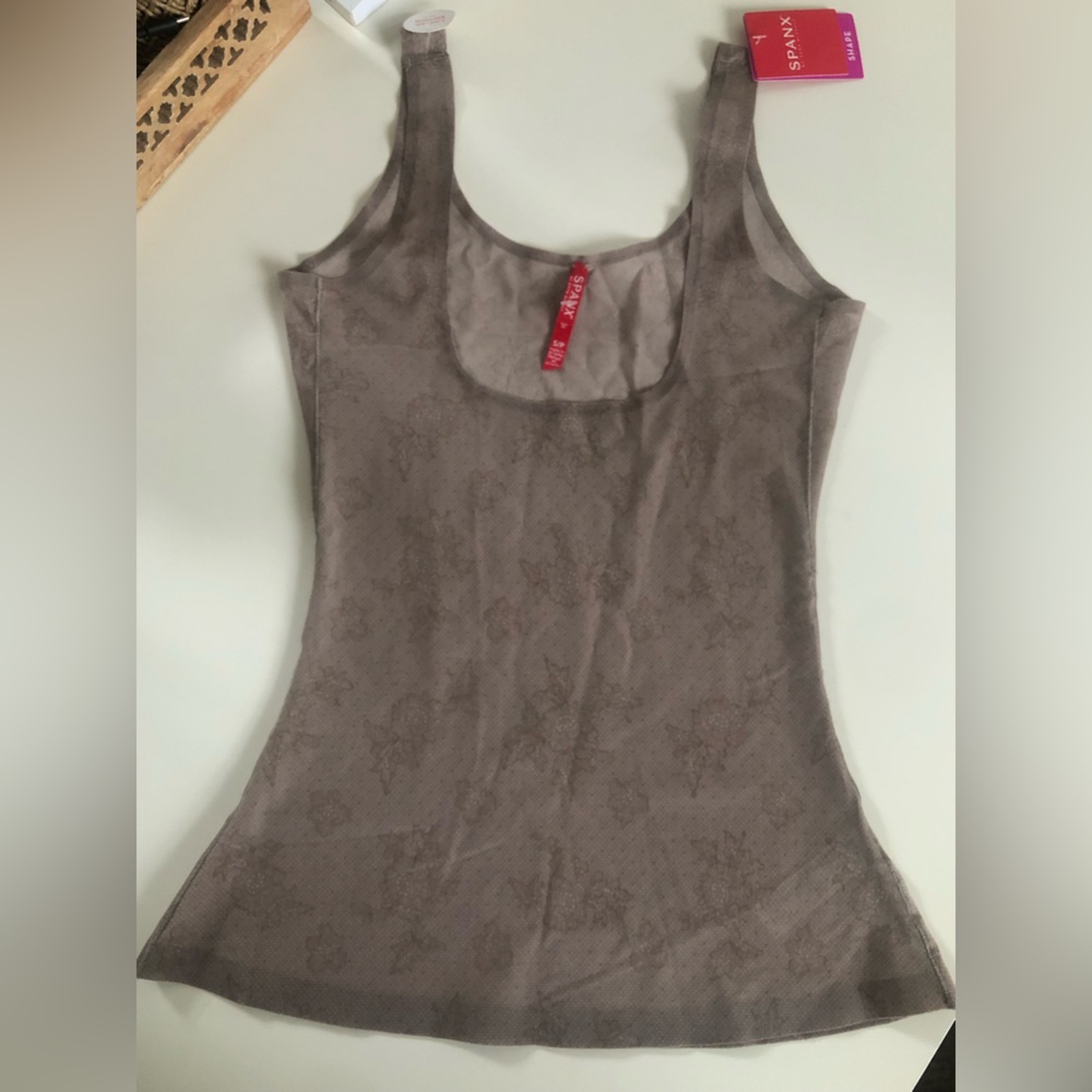 SPANX Gray Patterned Tank Top